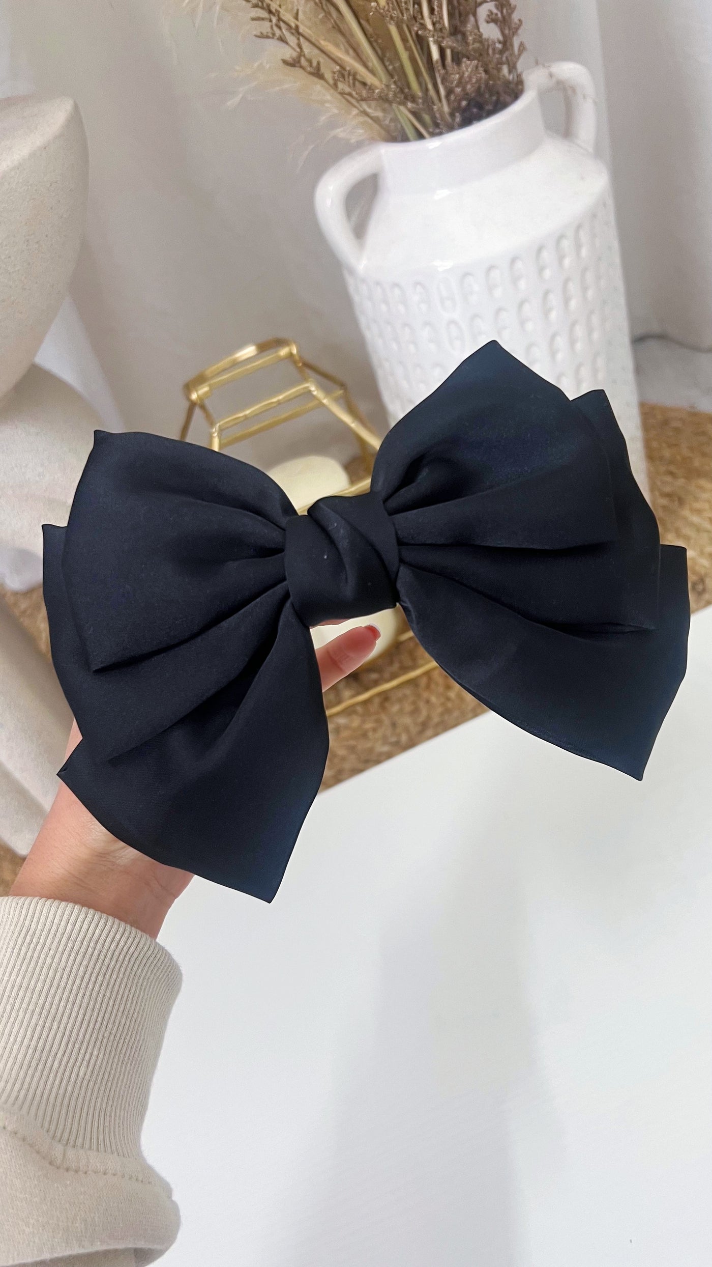 Large Hair Bow - BLACK