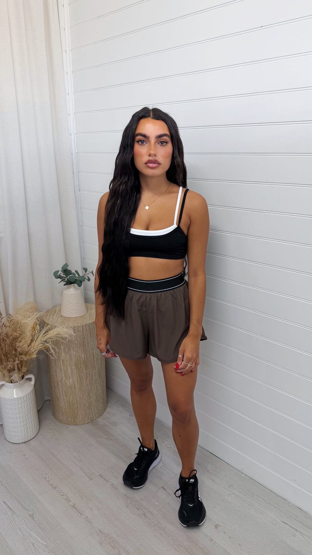 Boxer Waist Band Runner Shorts - BROWN