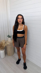 Boxer Waist Band Runner Shorts - BROWN