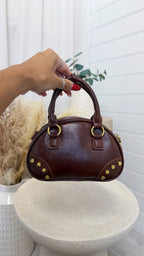 Structured Dome Handbag - COFFEE BROWN