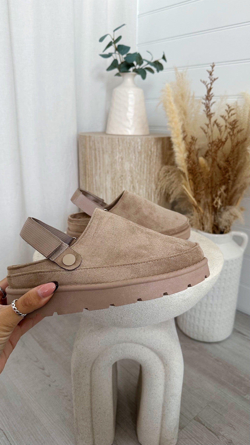 Mule Platform Slippers - KHAKI