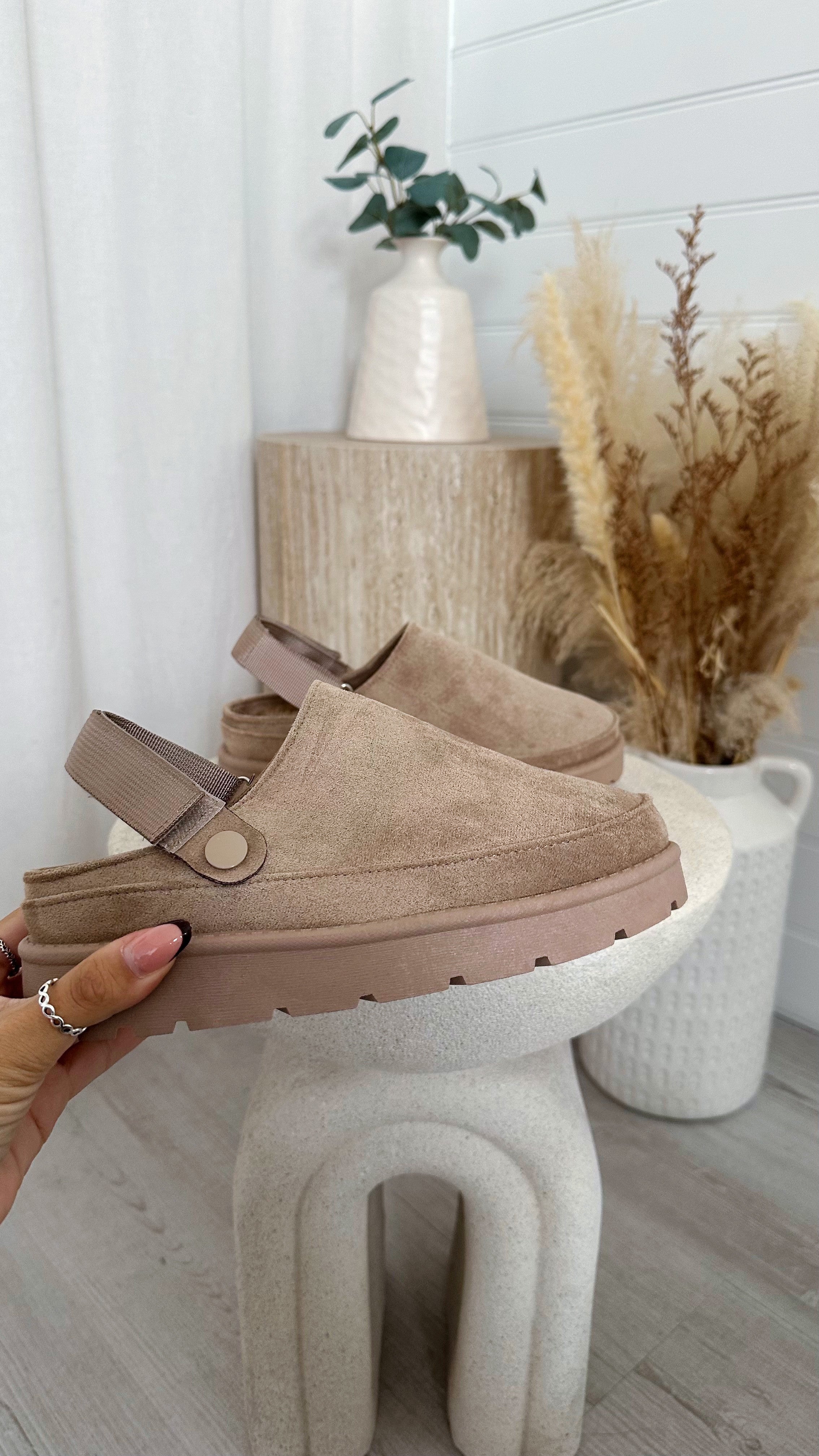 Mule Platform Slippers - KHAKI