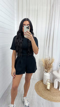 Basic Jersey T-Shirt and Shorts Co-Ord - BLACK