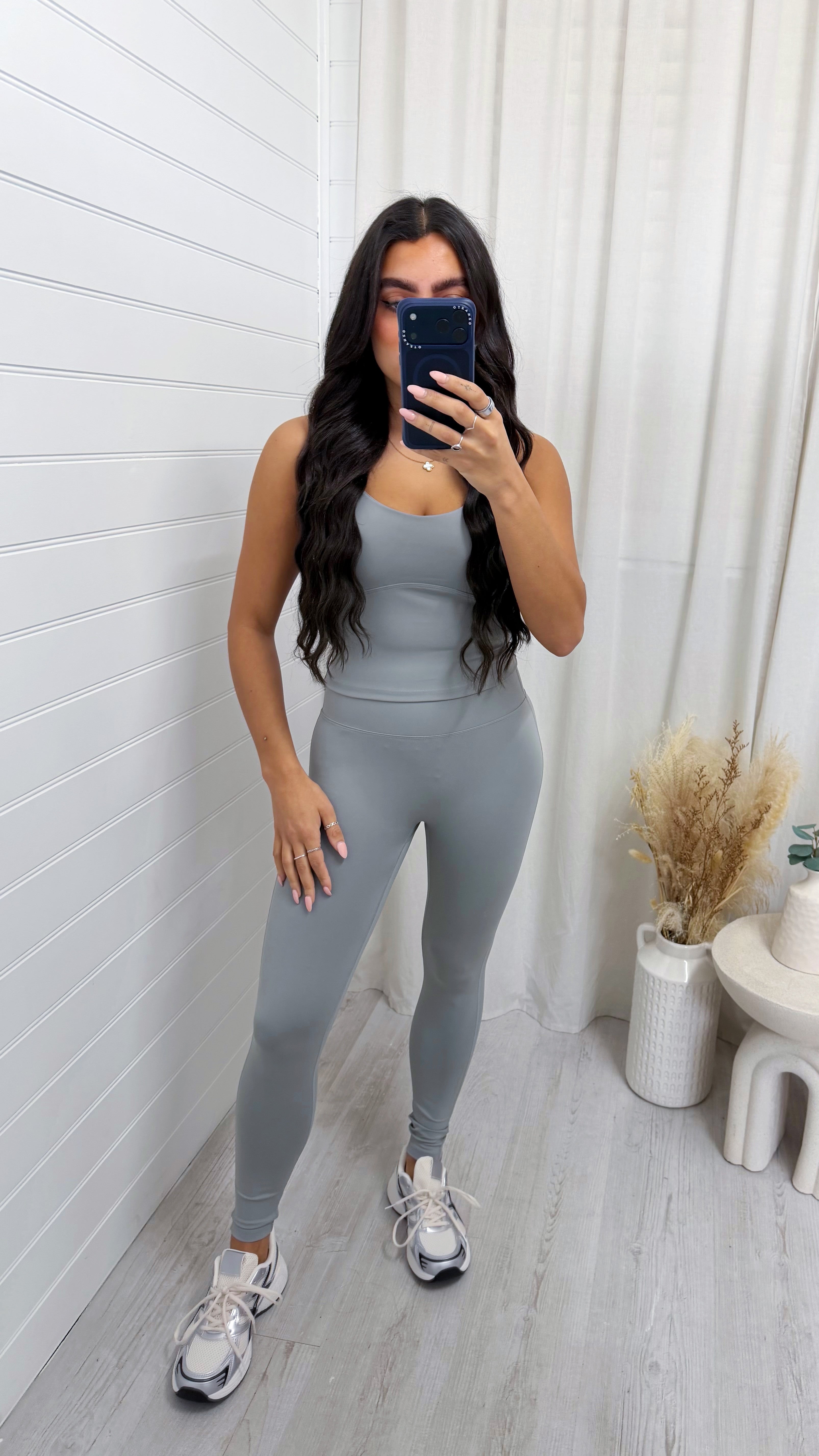 Criss Cross Bralette and Leggings Gym Co-Ord - GREY