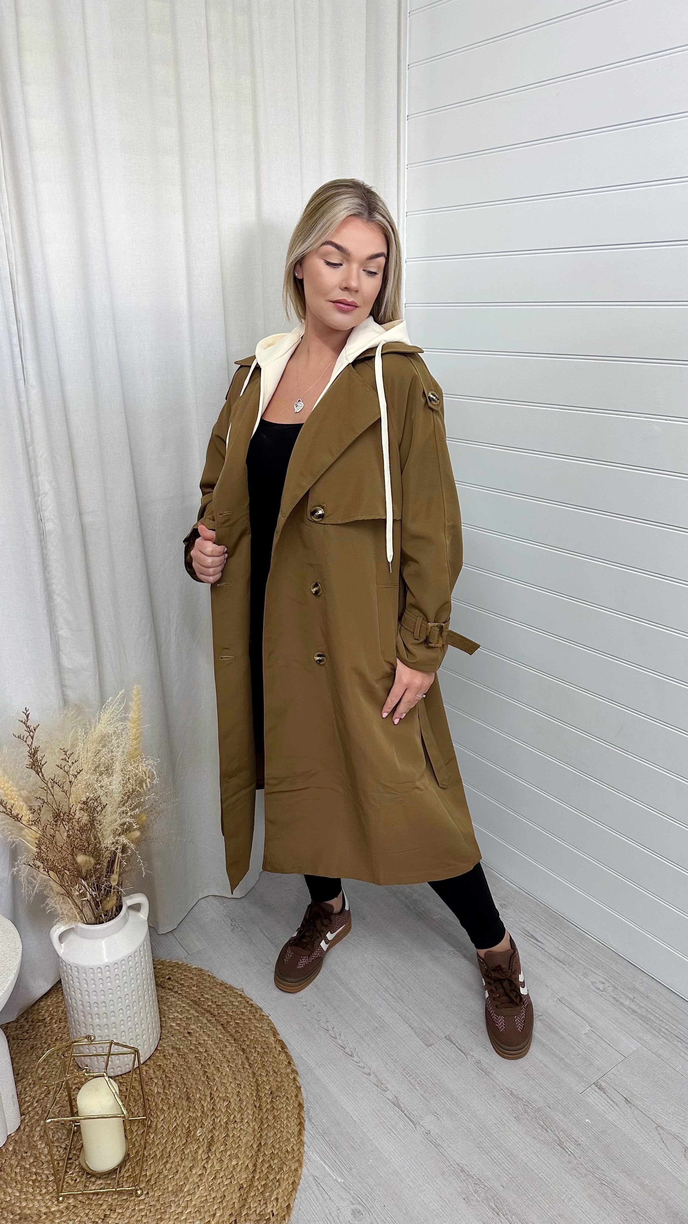 Premium Hooded Lightweight Mac - CAMEL