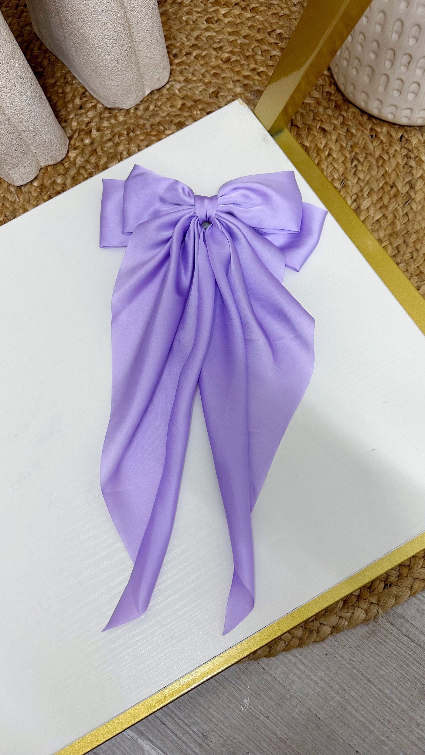 Satin Hair Bow - LILAC