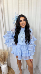 Layered Frill Lace Top and Skort Co-Ord - BLUE