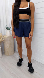 Boxer Waist Band Runner Shorts - NAVY
