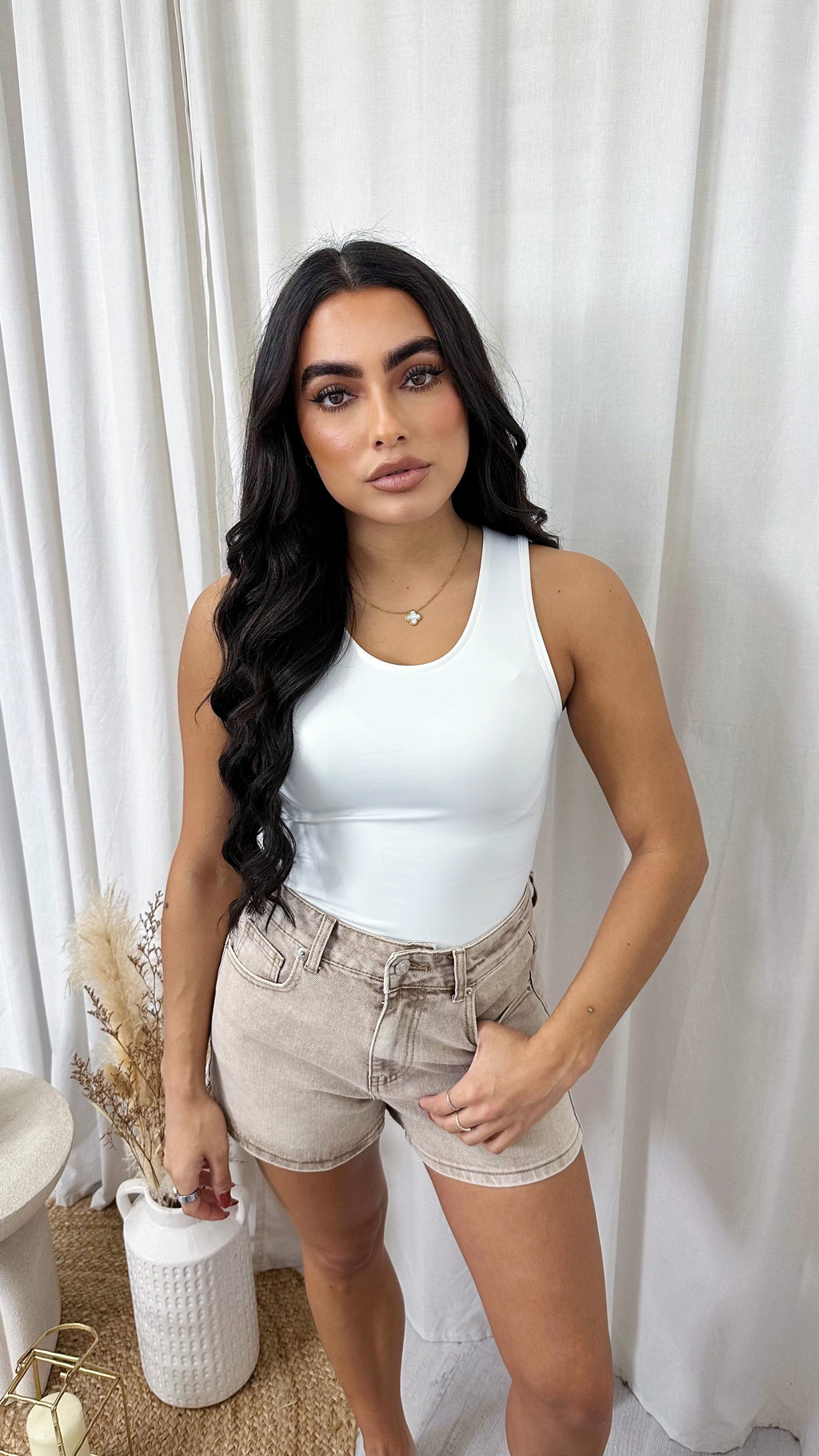 Basic Racer Bodysuit - WHITE
