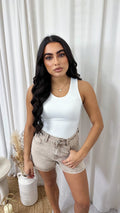Basic Racer Bodysuit - WHITE