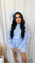 Layered Frill Lace Top and Skort Co-Ord - BLUE