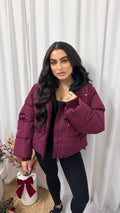 Insert Hood Puffer Jacket - BURGUNDY
