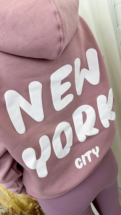 New York Bubble Hoodie - MAUVE