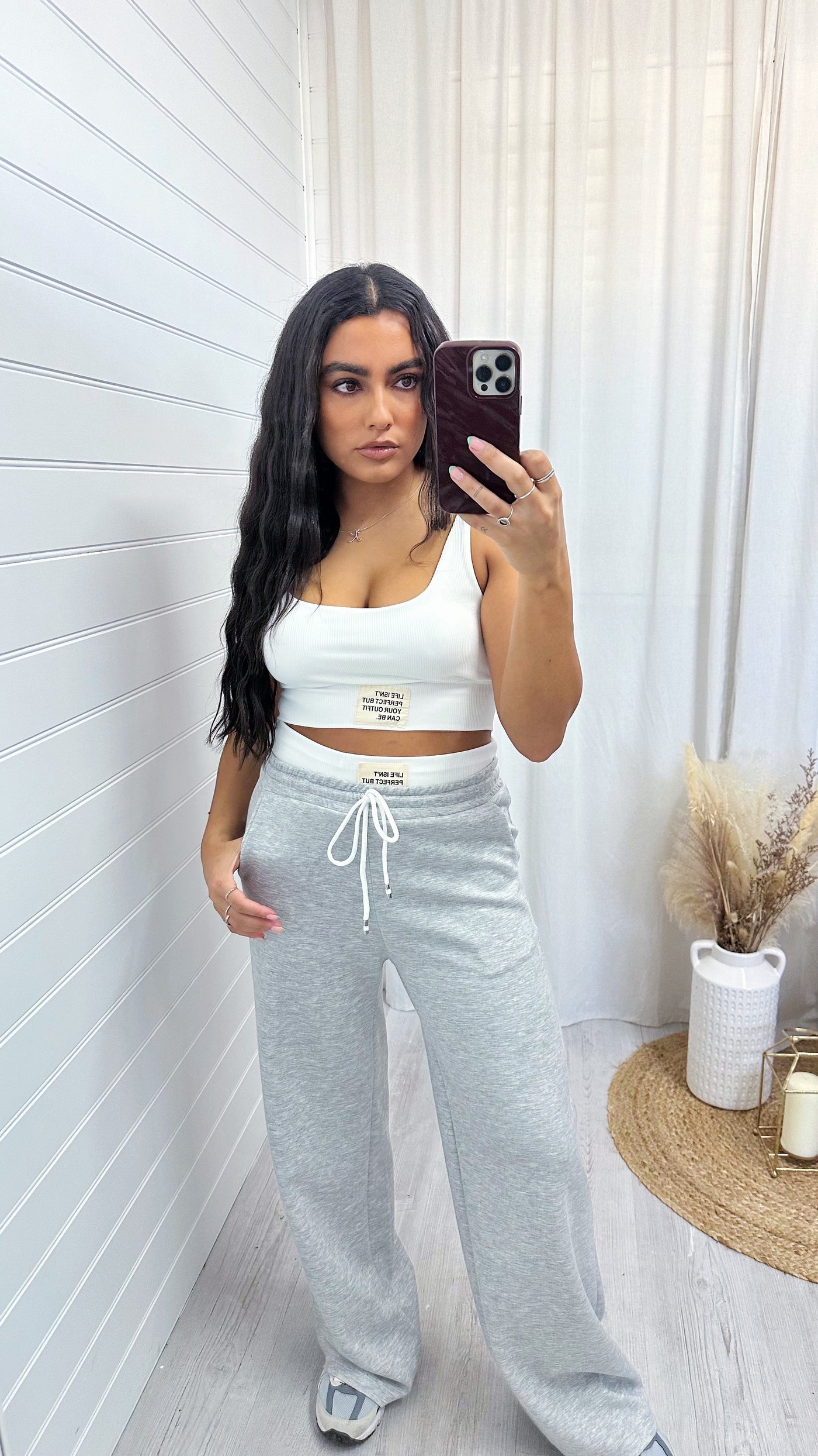 Sports Bralette and Wide Leg Joggers Co-Ord - GREY