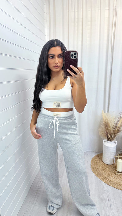 Sports Bralette and Wide Leg Joggers Co-Ord - GREY
