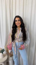 Pastel Stripe Cropped Shirt