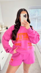 Seattle Sweatshirt and Shorts Co-Ord - PINK