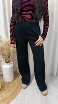 Seam Front Relaxed Trousers - BLACK