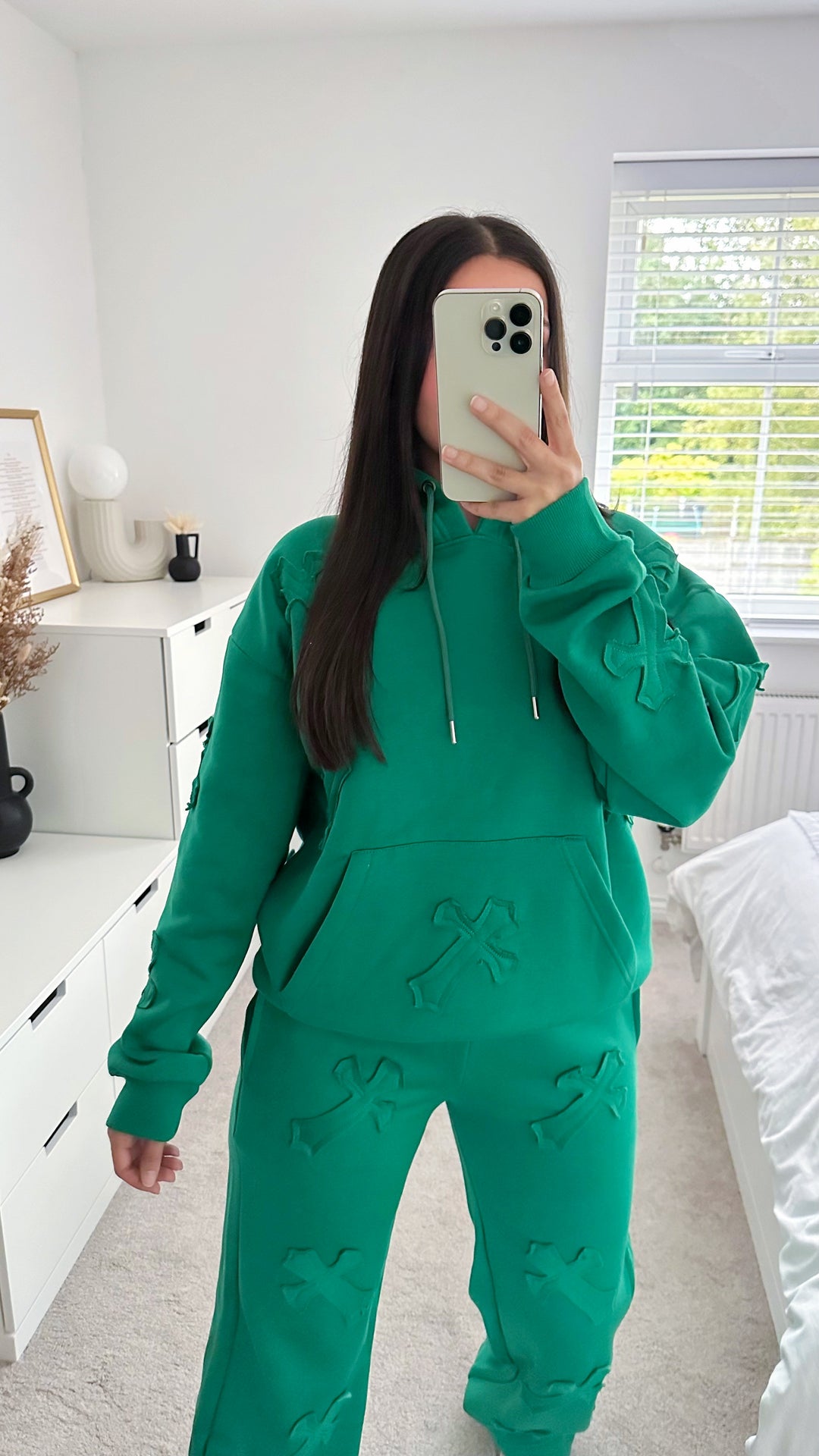 Green hoodie and sweatpants best sale