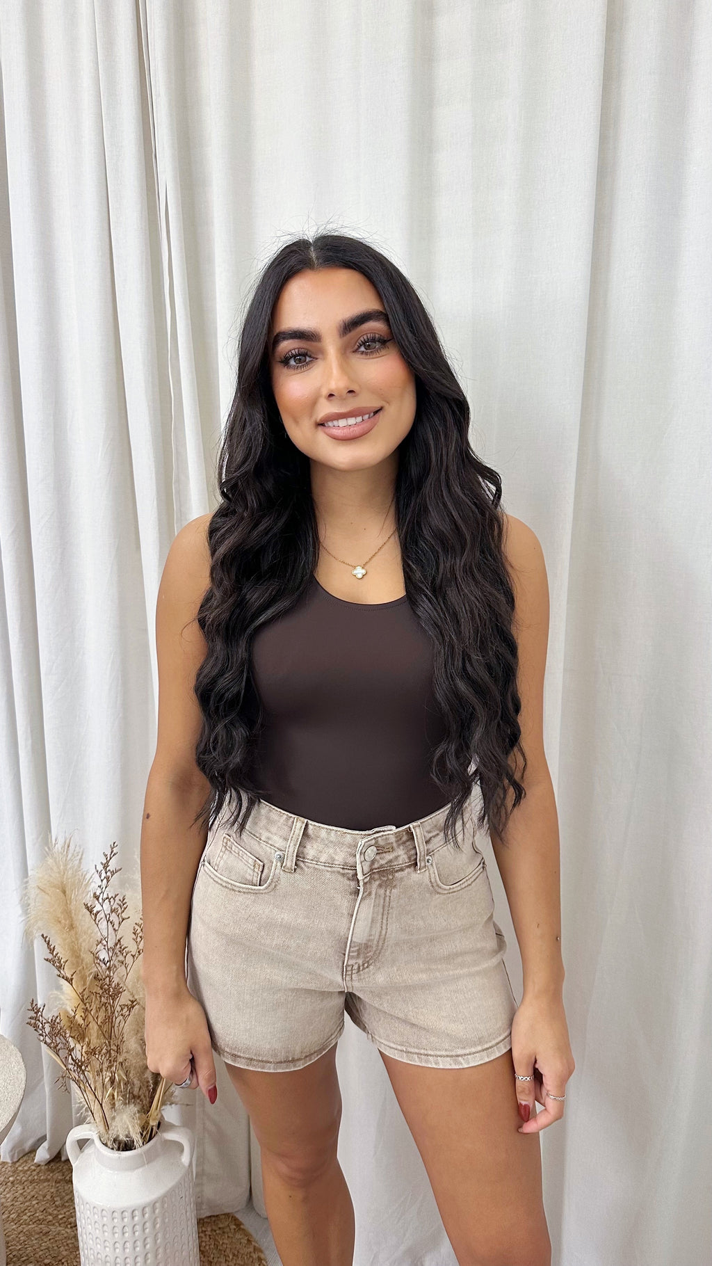 Basic Racer Bodysuit - BROWN