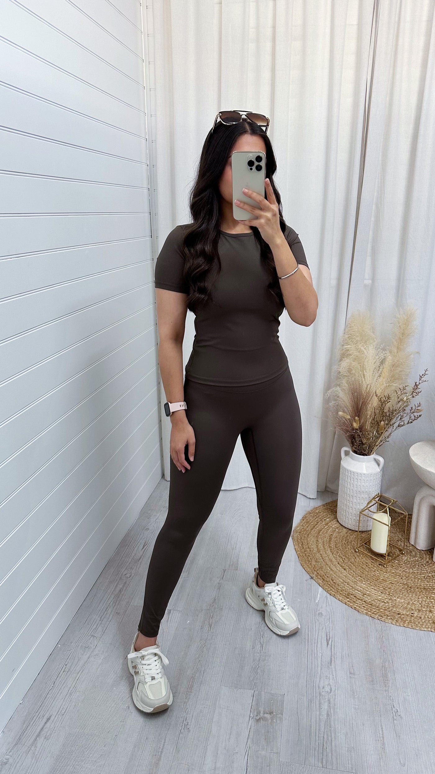 Butter Soft Gym Top and Leggings Co-Ord - BROWN