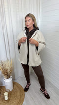 Textured Lightweight Hooded Jacket - CREAM