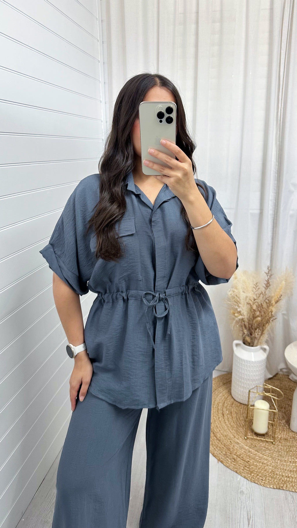 Shacket and Trousers Co-Ord - CHARCOAL