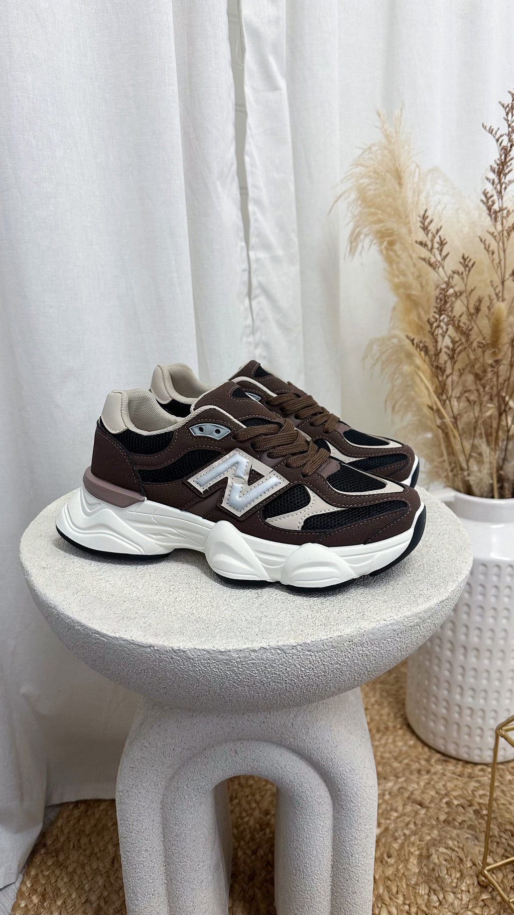 Bubble Sole Chunky Trainers - BROWN