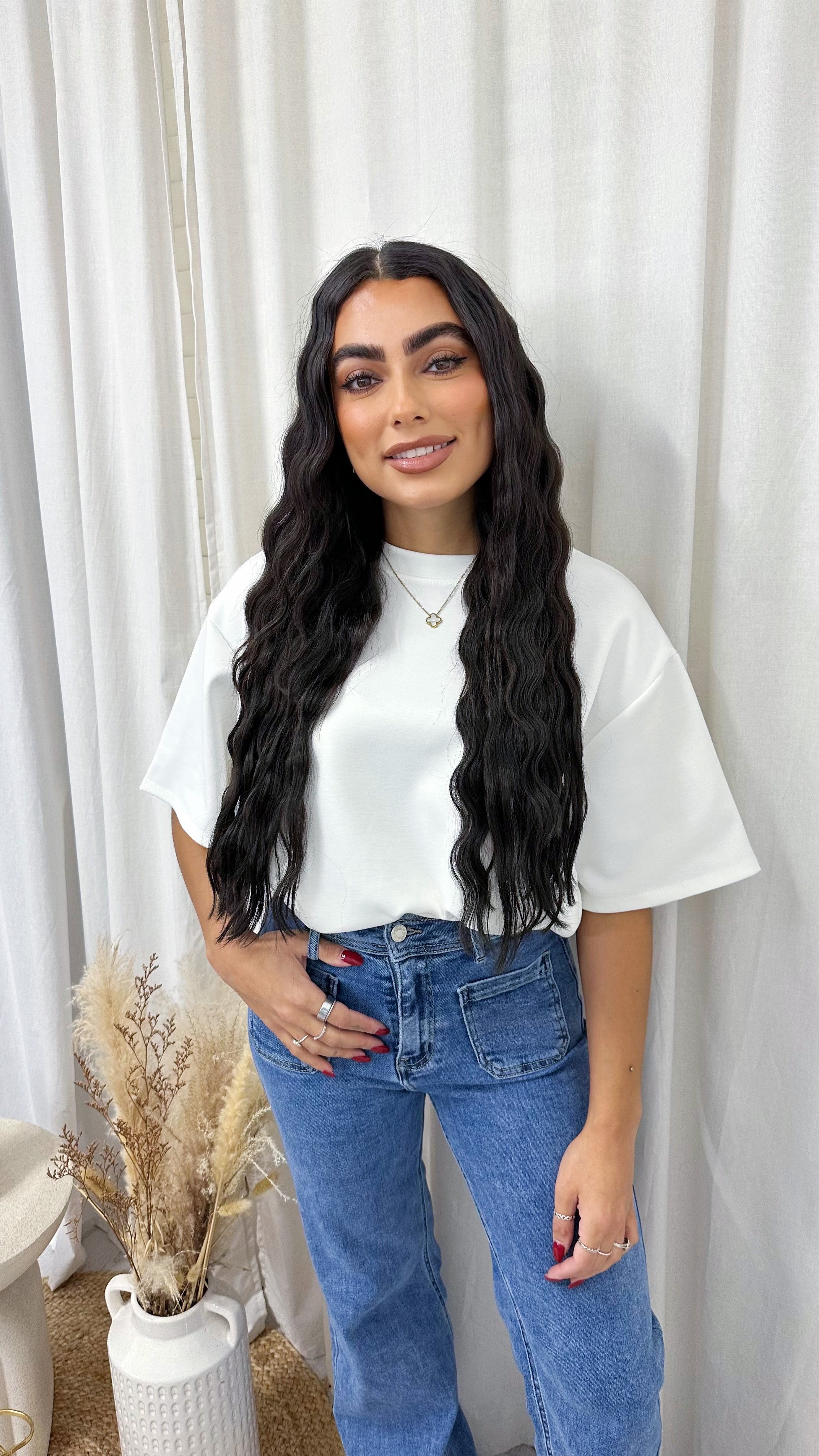 Short Sleeve Gathered Crop T-Shirt - WHITE