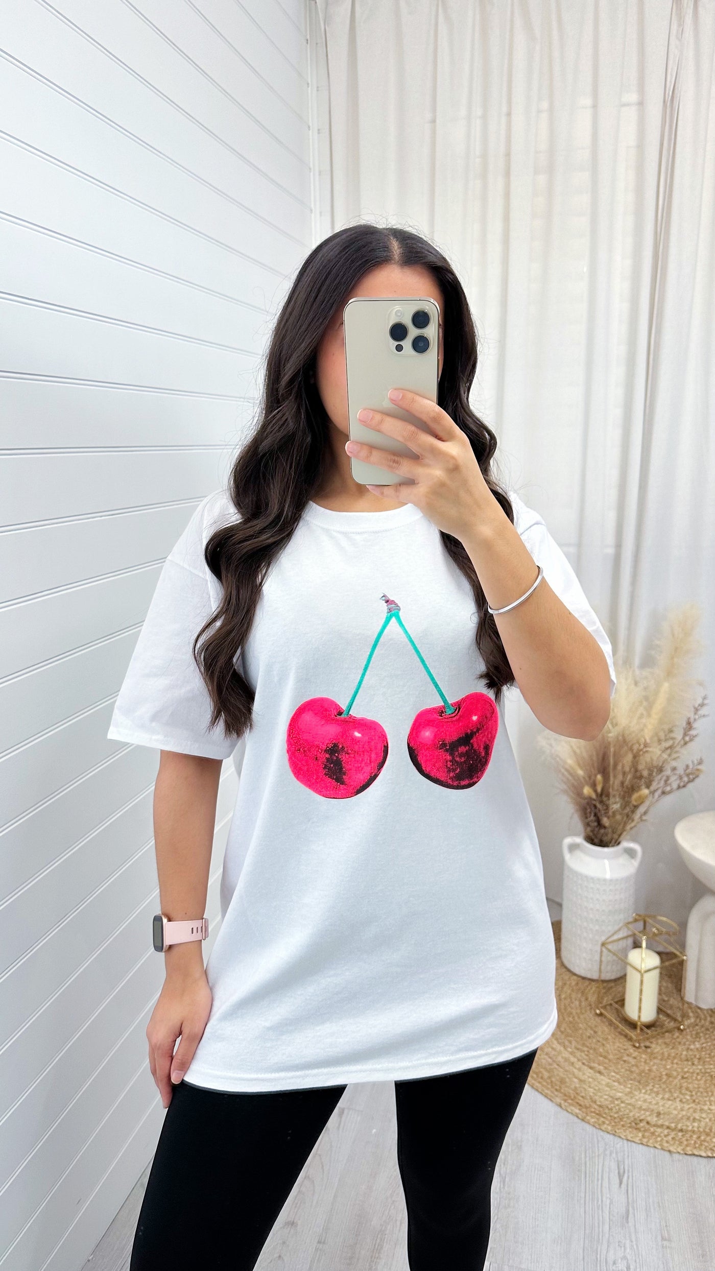 Oversized Cherry T-Shirt - WHITE