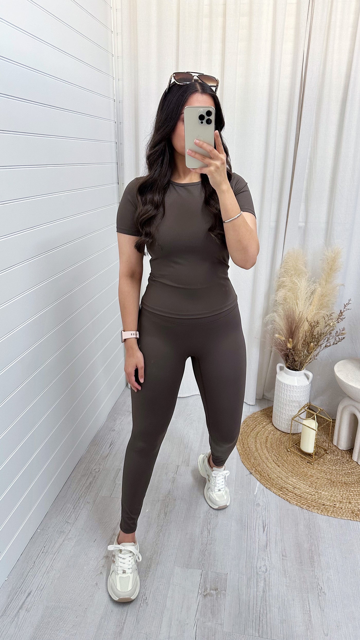 Butter Soft Gym Top and Leggings Co-Ord - BROWN