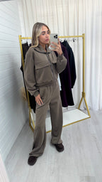 Front Pocket Jacket and Joggers Co-Ord - TAUPE