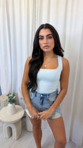 Basic Square Neck Vest Top - BABY BLUE