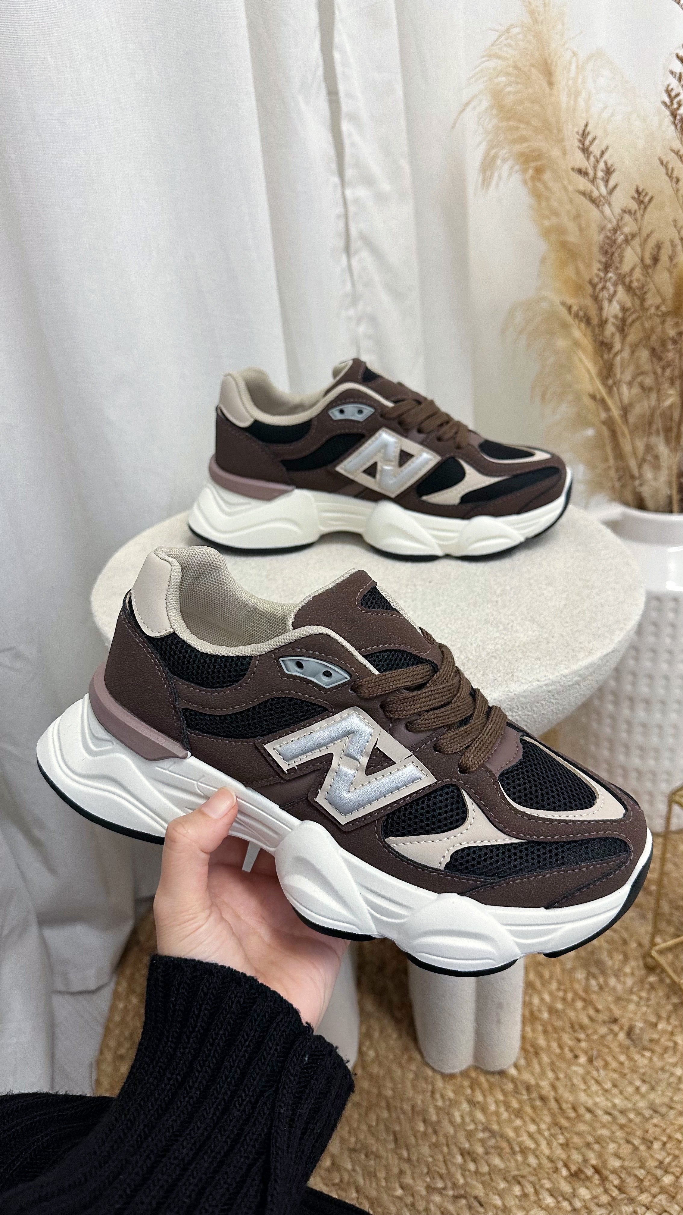 Bubble Sole Chunky Trainers - BROWN