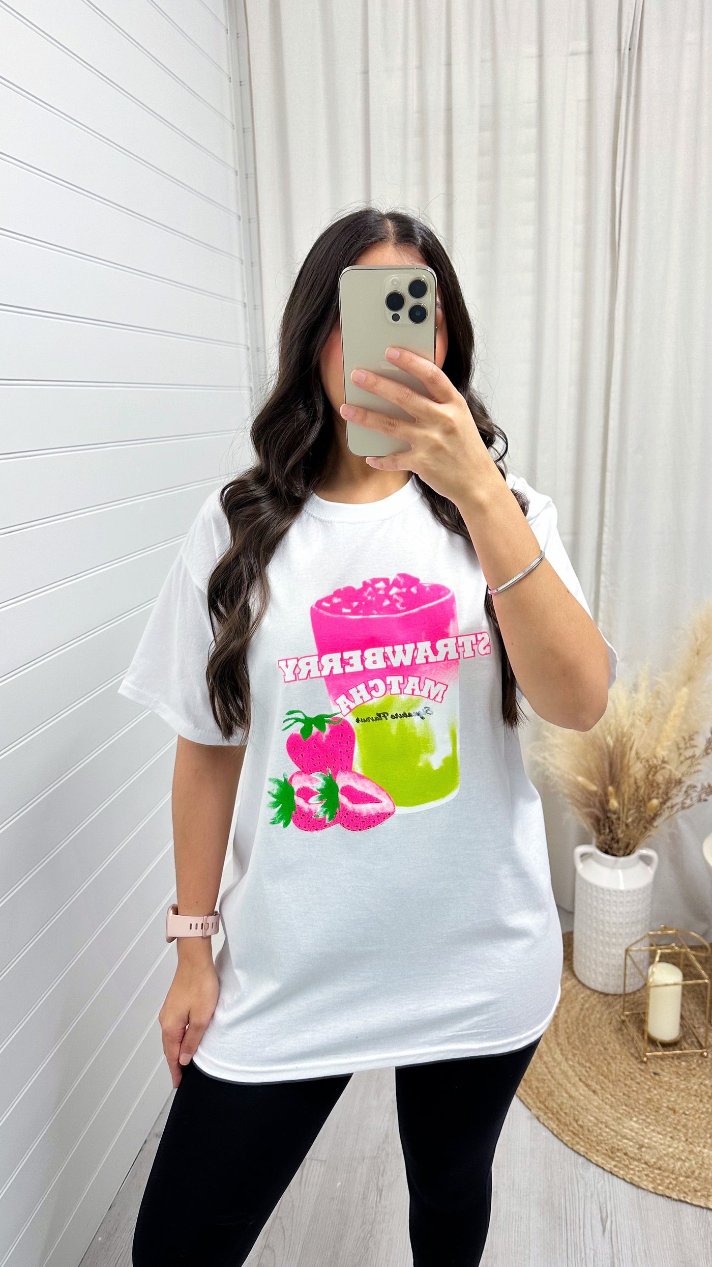 Strawberry Matcha Oversized T-Shirt - WHITE