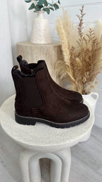 Suede Classic Chelsea Boots - DARK BROWN