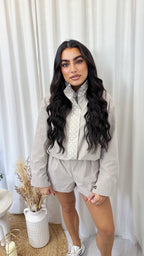 Polka Dot Windbreaker Co-Ord - BEIGE