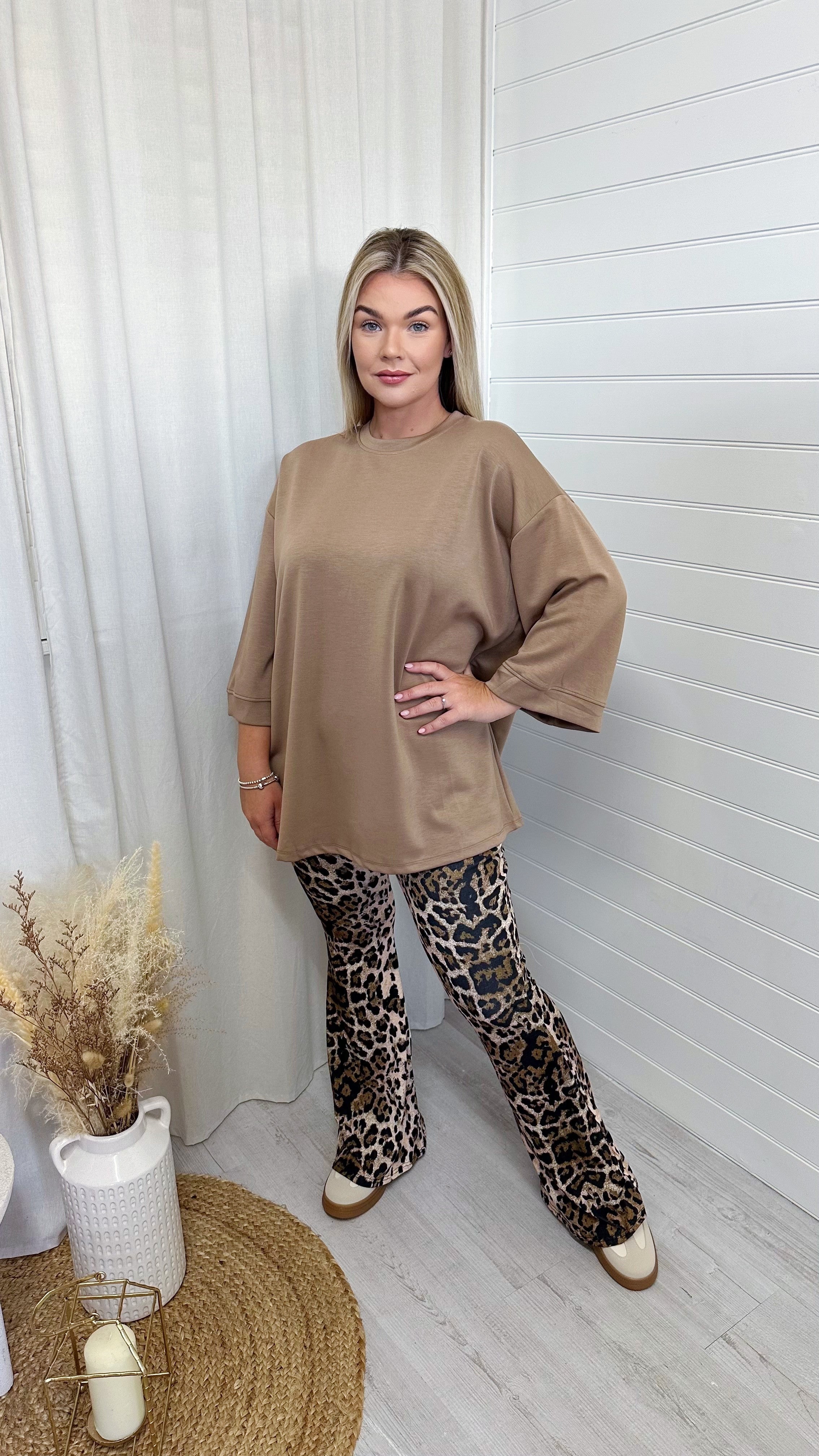 Drop Sleeve Oversized T-Shirt - SAND