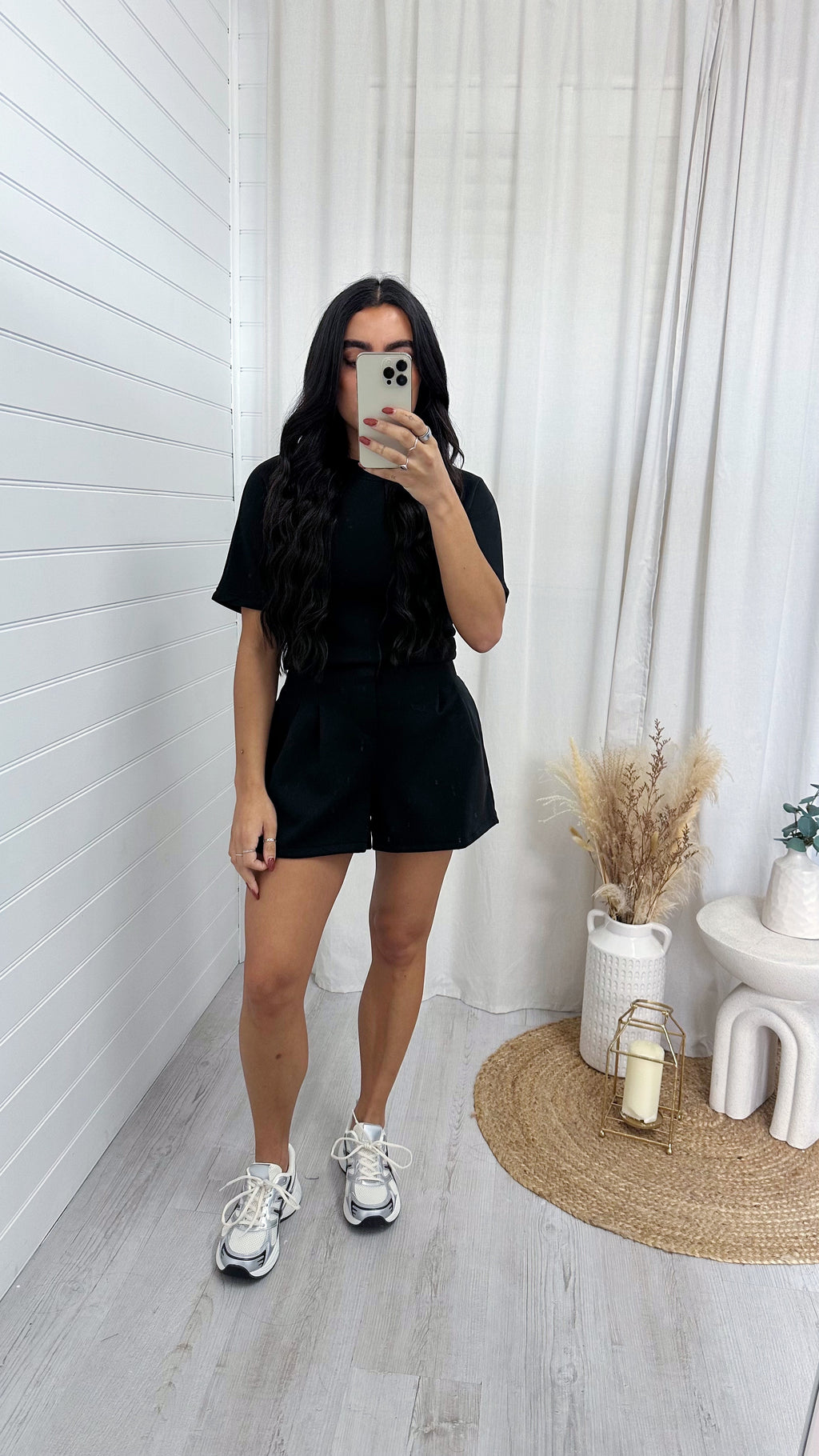 Basic Jersey T-Shirt and Shorts Co-Ord - BLACK