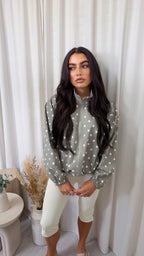 Polka Dot Lightweight Jacket - SAGE
