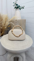 Sculpted Handle Mini Handbag - IVORY