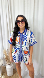 Graphic Summer Print Shirt and Shorts Co-Ord