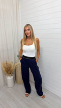 Boxer Waistband Stretchy Trousers - NAVY