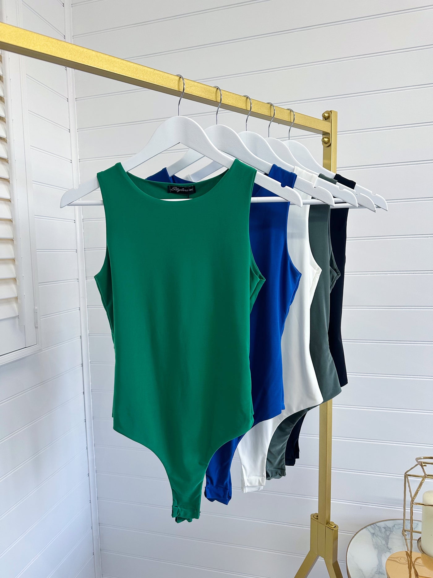 Stretchy Racer Bodysuit - GREEN