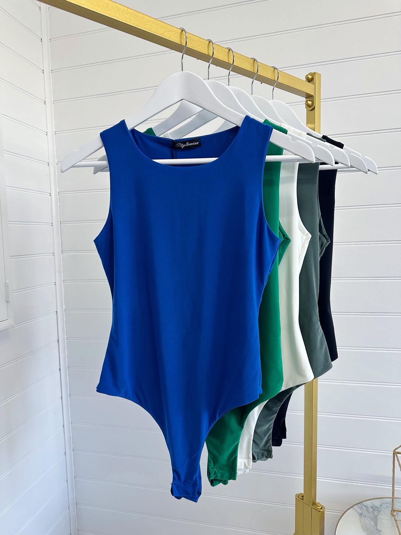 Stretchy Racer Bodysuit - ROYAL BLUE