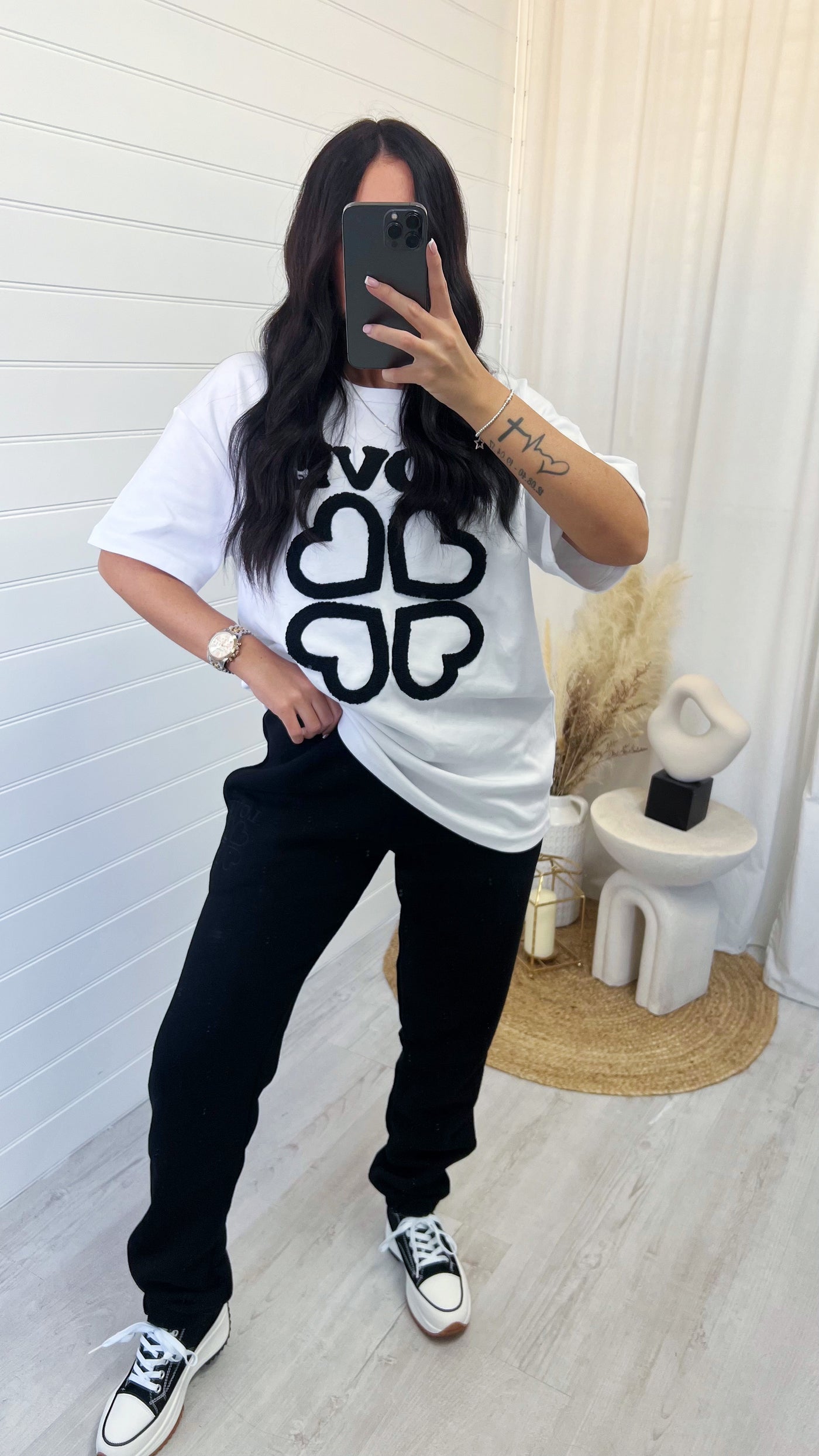 LOVE Teddy Badge T-Shirt and Joggers Co-Ord - BLACK